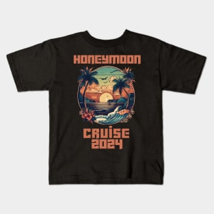 Honeymoon Cruise for Matching Couples 2024 Just Married Kids T-Shirt